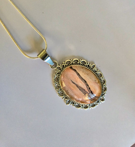 18 inch silver plated acrylic pour necklaces - Pink/Purple