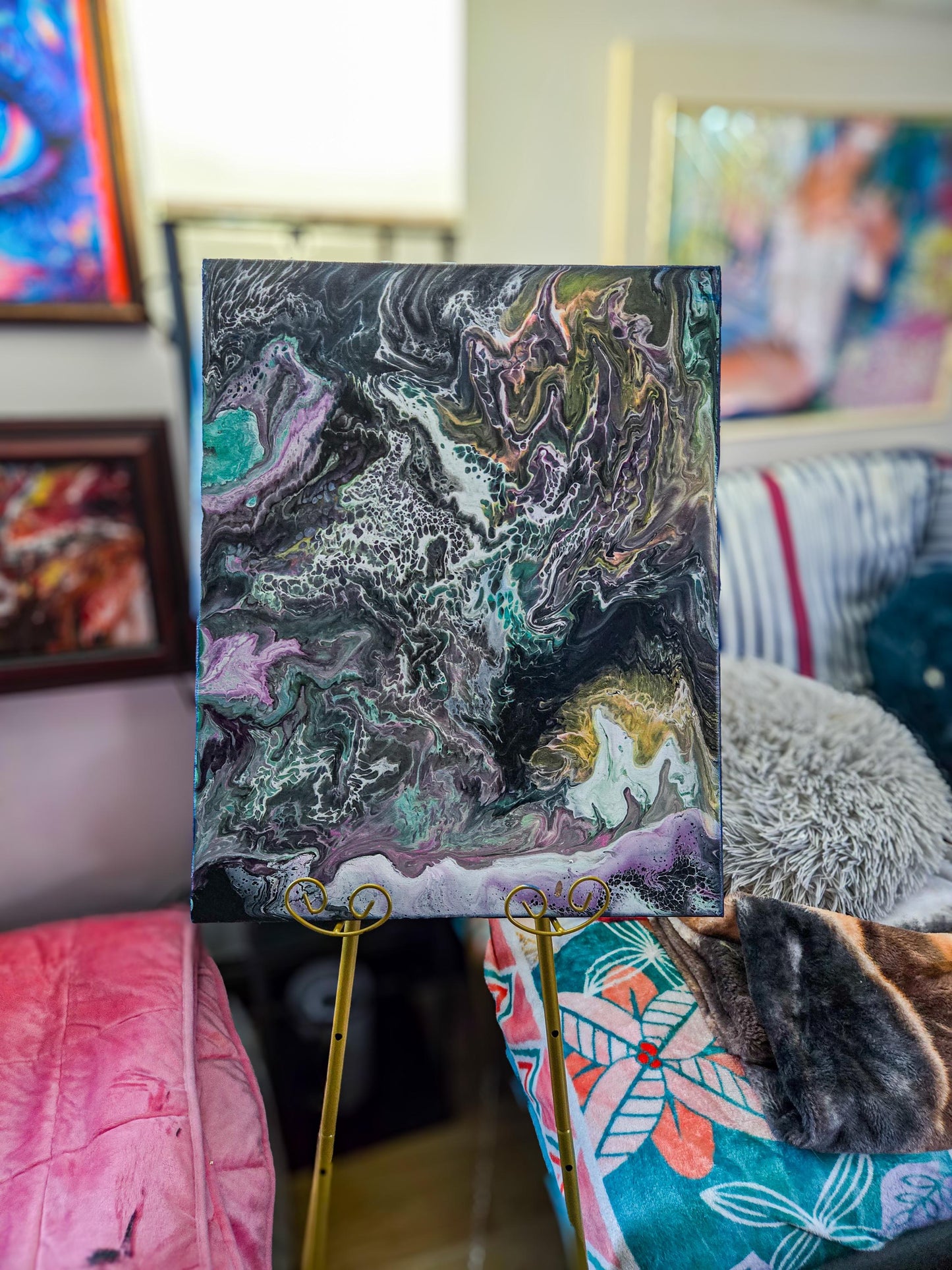 Whispering Secrets Acrylic Pour Art 16 x 20