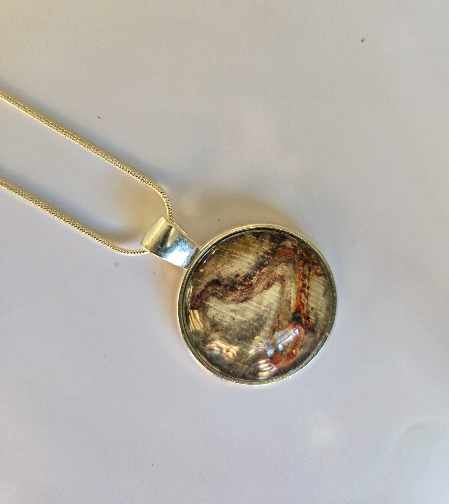 18 inch silver plated acrylic pour necklaces - Yellow