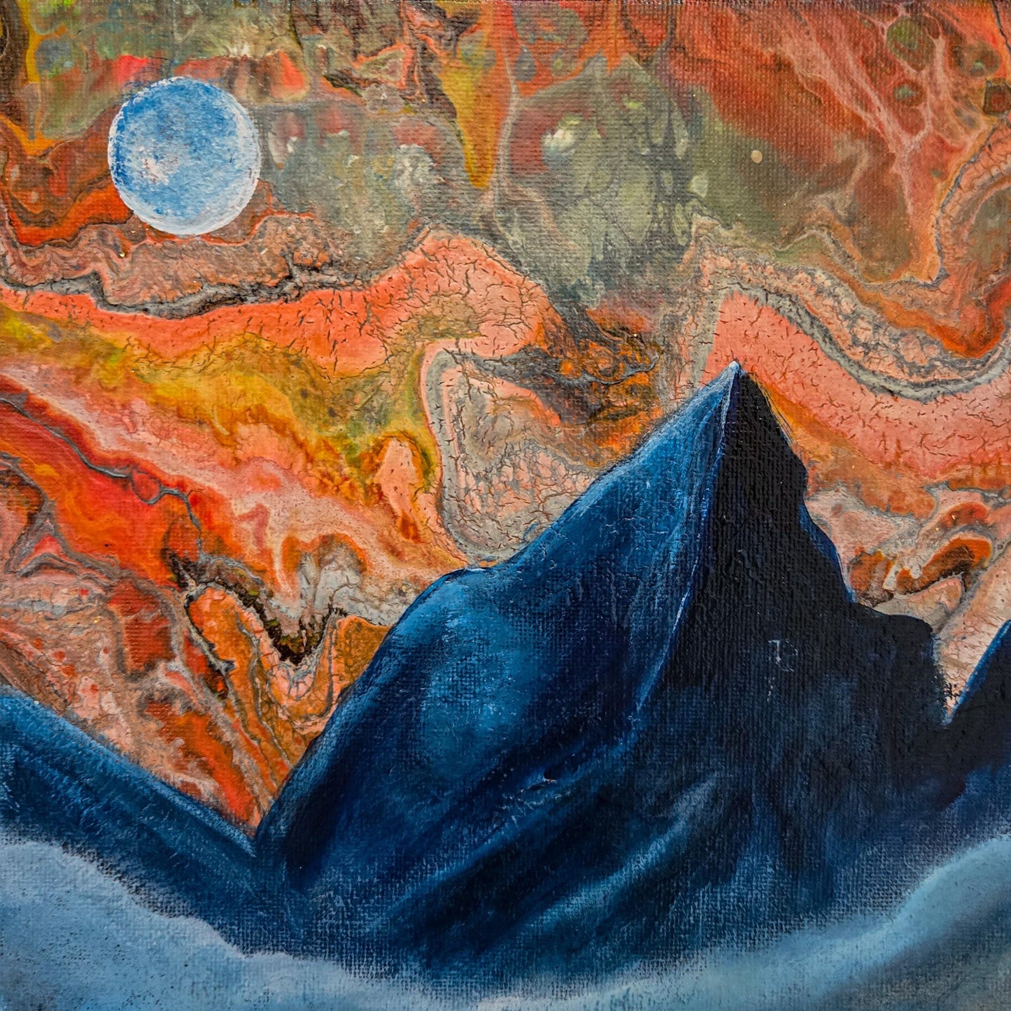 Orange Sky 8 x 8 Original Painting