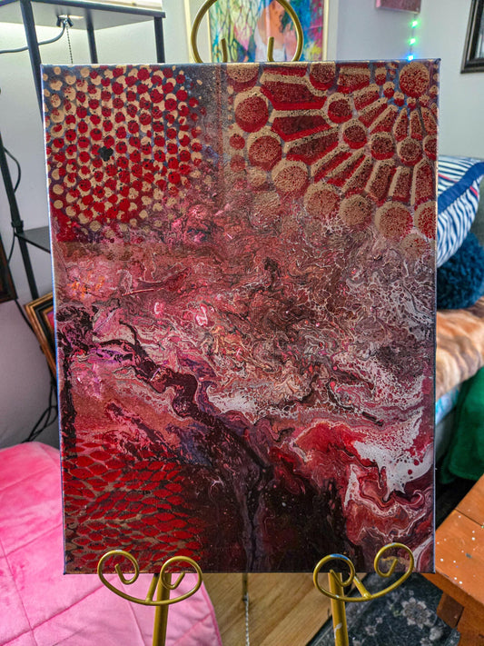 Red Layers 12 x 16 Original Painting