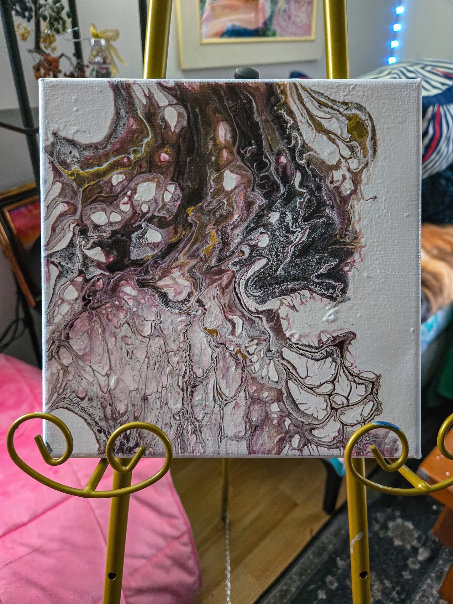 Webbed Tales 8 x 8 Original Painting