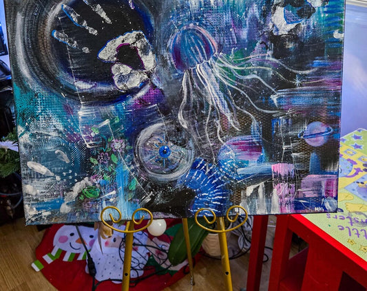 Aquatic Space 16 x 20 Original Painting